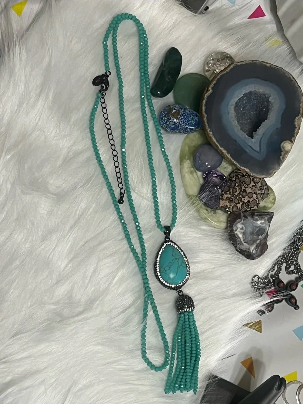 Joan Rivers Long Turquoise Necklace